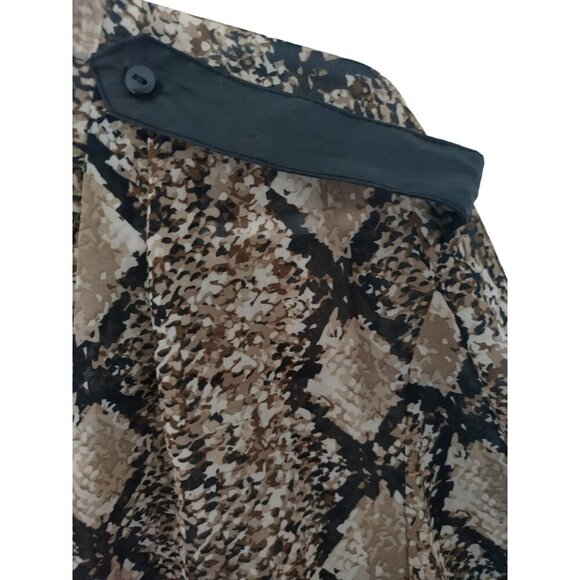 Mix & Co. Women's Snakeskin Print Button Down Polyester Blouse, Size 3X - Picture 5 of 9